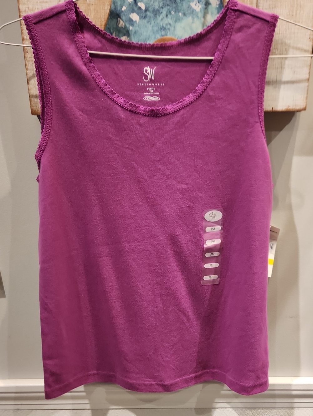 Studio Works Magenta Scoop Neck Tank Top Sz PM